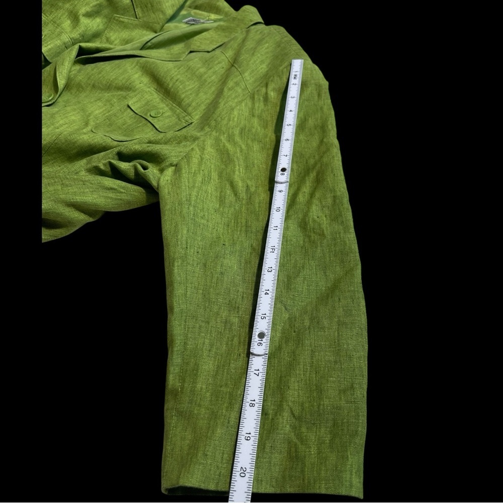 Style & Co 2pc Linen Pant Suit Set Green Blazer Pants 24W Plus - Picture 5 of 14